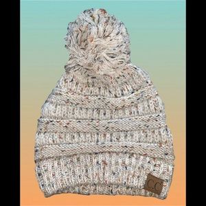 Cream/multi colored beanie